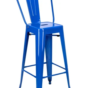 Blue Hi Gloss Tolix Style Metal Barstool by Chivari